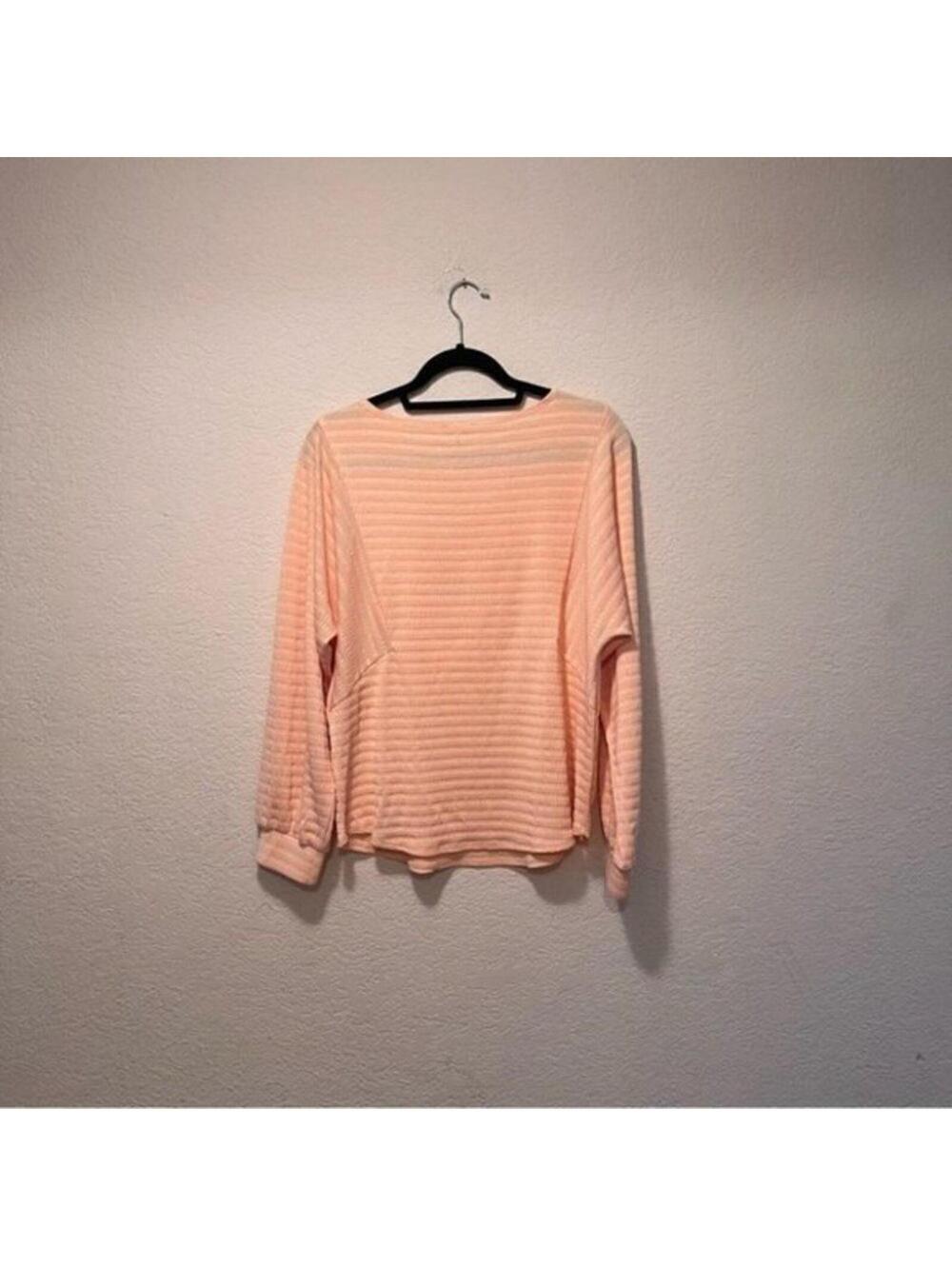 H&M Peach Textured Sweater Top Soft Lightweight Pullover Size M - Picture 4 of 7